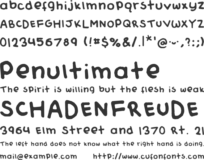 Lemons Can Fly font preview