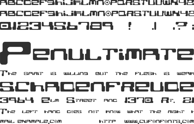 Cybertown Subterranean font preview