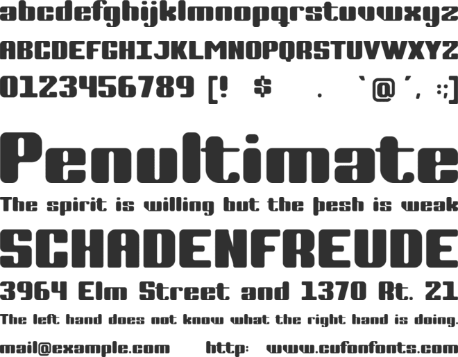 Complete font preview