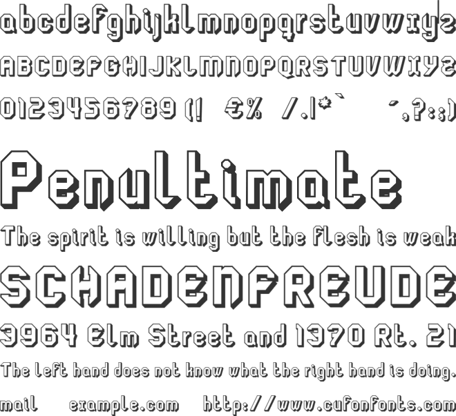 LGF LAGE LOGO tresD font preview