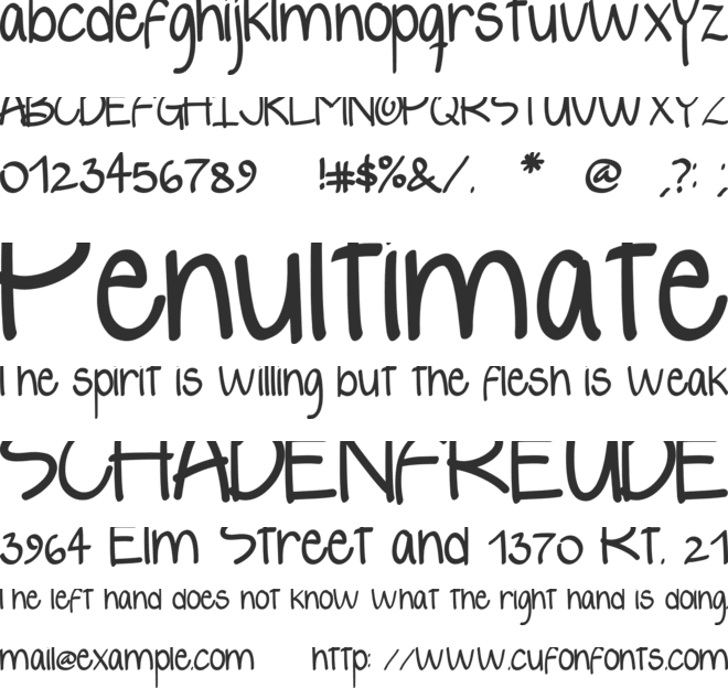Yelly font preview