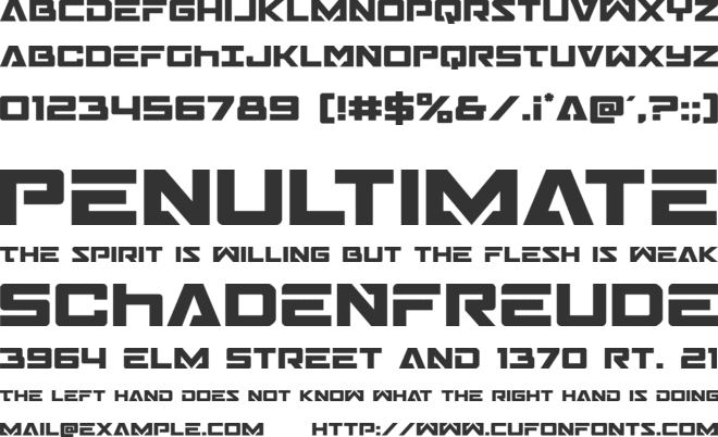 Trans-America font preview