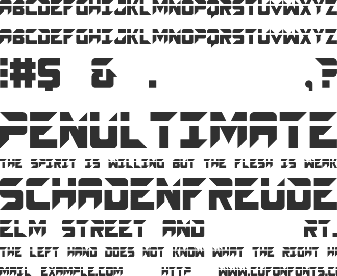 SPACECRAFT font preview