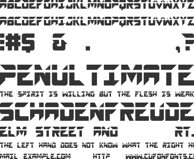 SPACECRAFT font preview