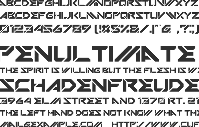 Mechsuit font preview