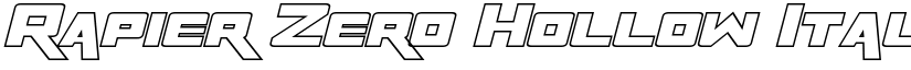Rapier Zero Hollow Italic font
