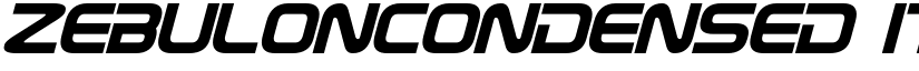 ZebulonCondensed Italic font