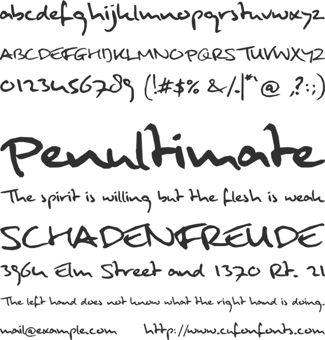 Mulder Handwriting font preview