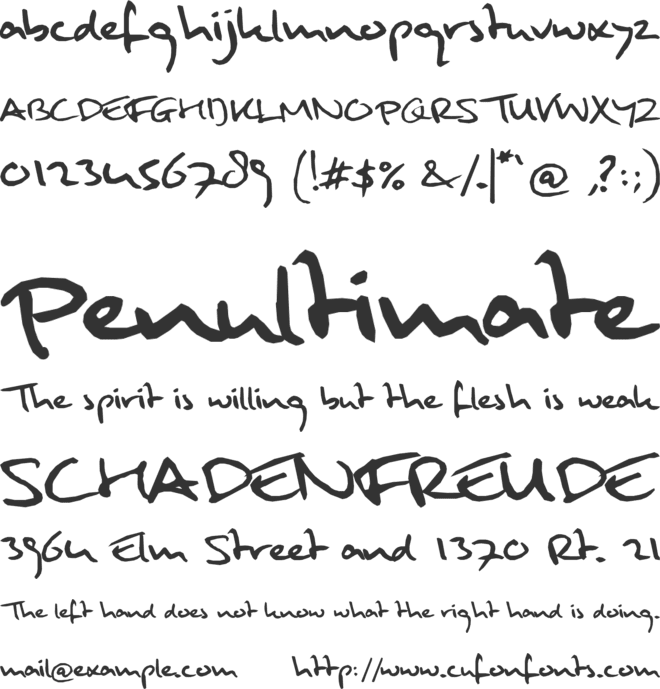 Mulder Handwriting font preview