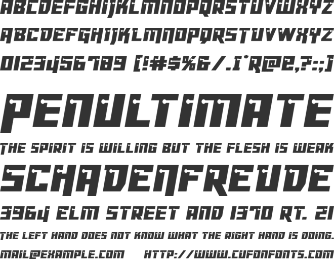 Dangerbot font preview