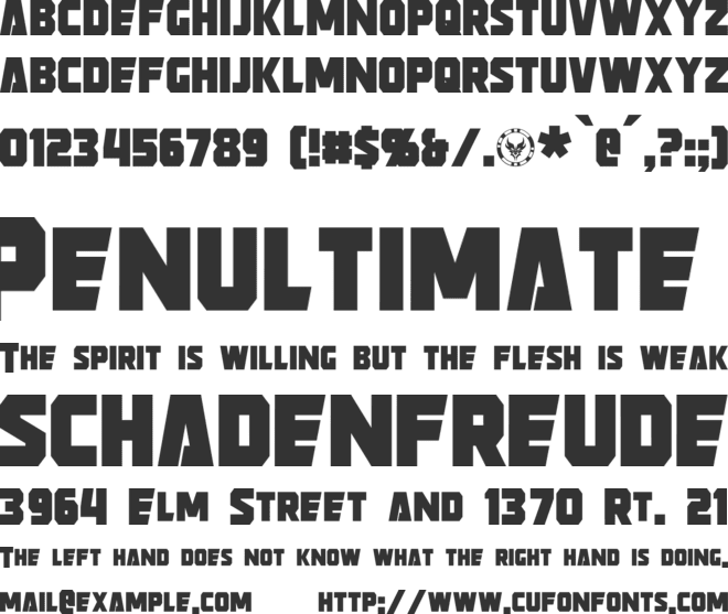 Strongarm font preview