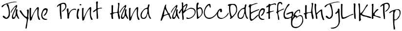 Jayne Print Hand font