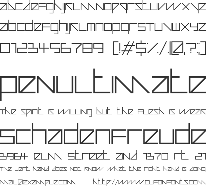 Auricom font preview