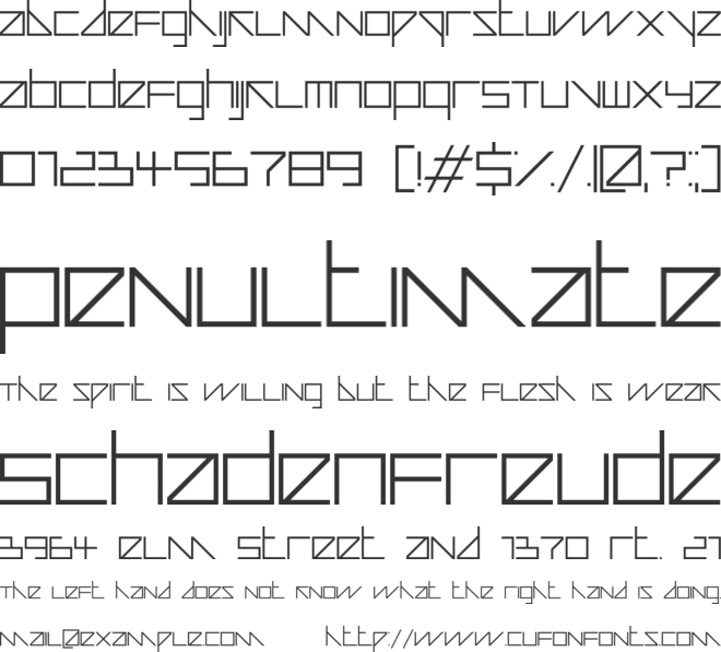 Auricom font preview