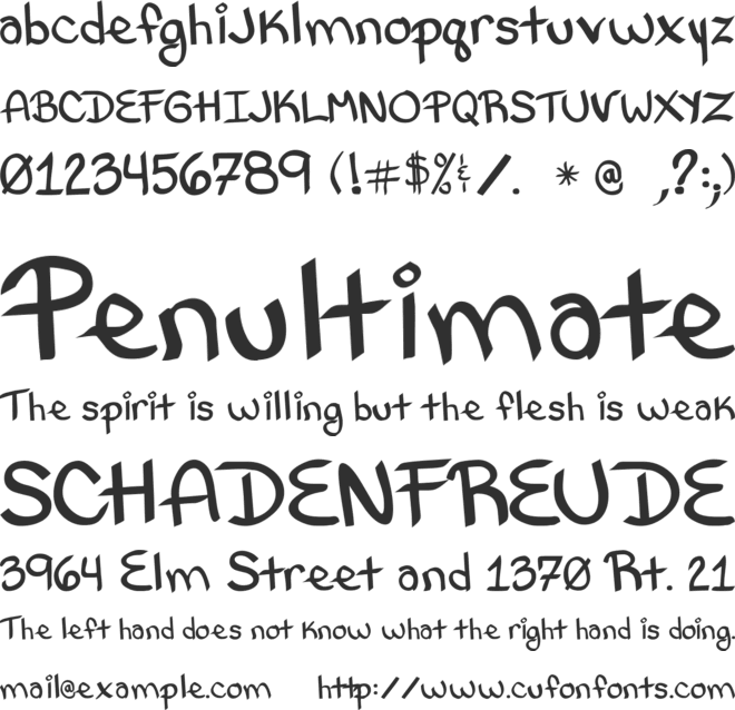 Bethany Style Letters font preview