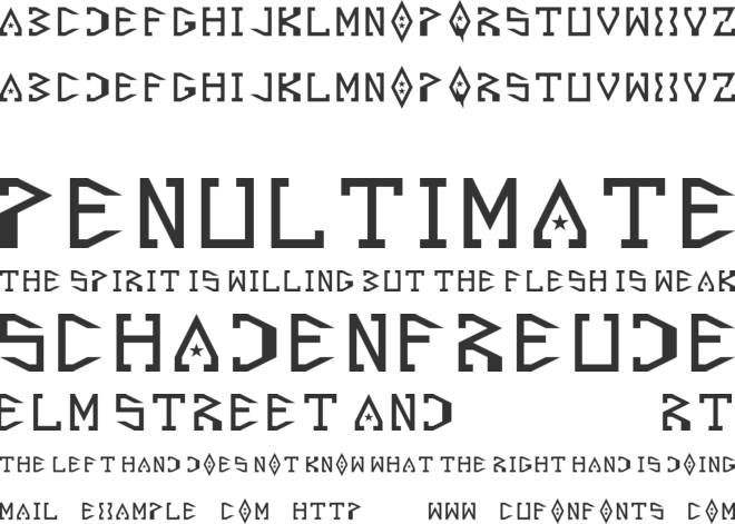 Starscraper font preview