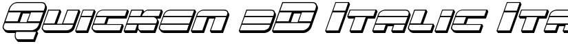 Quicken 3D Italic Italic font