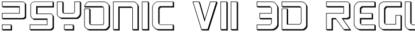 PsYonic VII 3D Regular font