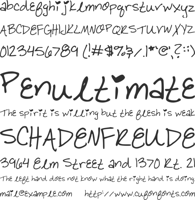 BBY Cakes! font preview