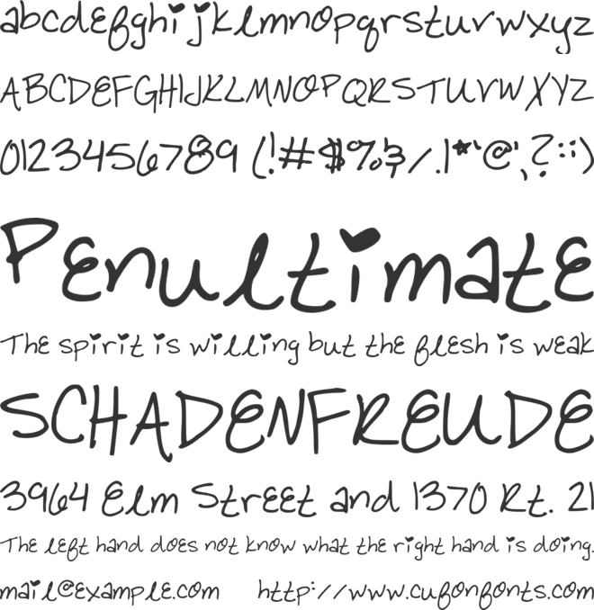 BBY Cakes! font preview