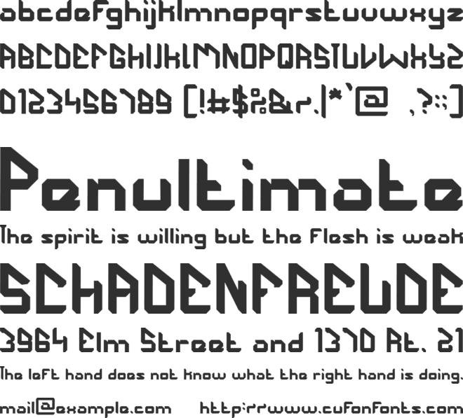The Futurist font preview