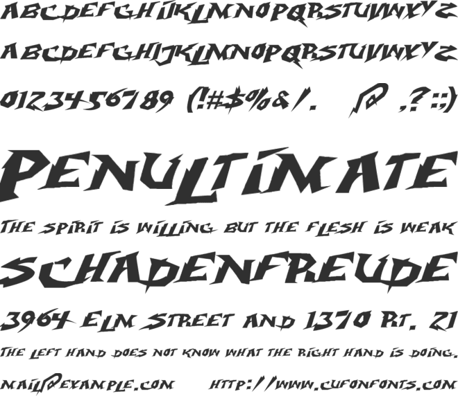 Electrox font preview