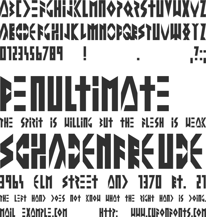 Altering The Future font preview