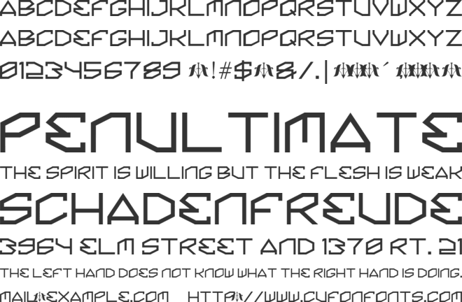 Kinine Alpha font preview
