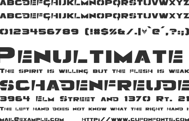 Angolmois font preview