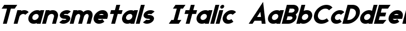 Transmetals Italic font