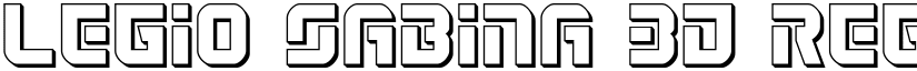 Legio Sabina 3D Regular font