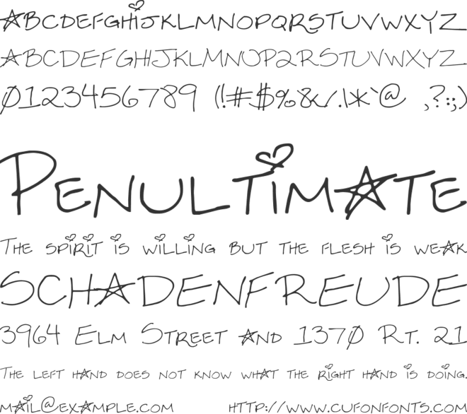 Sexy Sara font preview