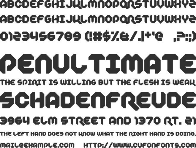 Plack the Hanet font preview