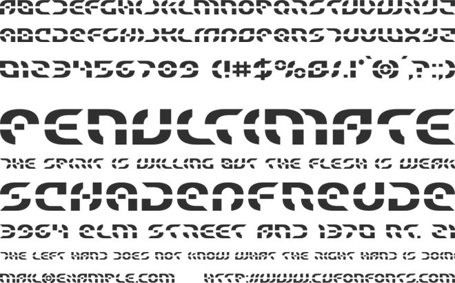 Starfighter font preview
