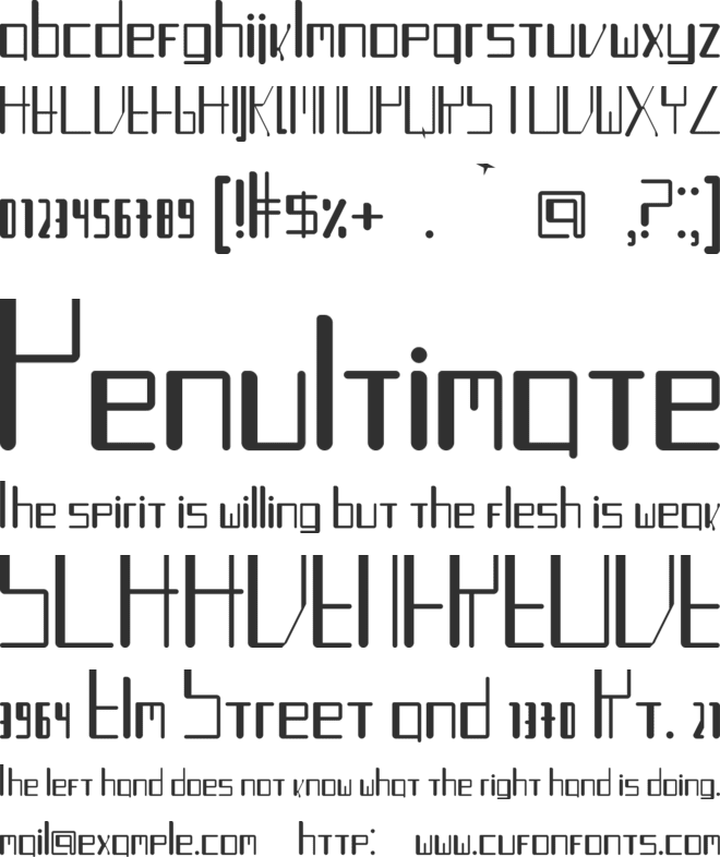 Turntable Aux font preview