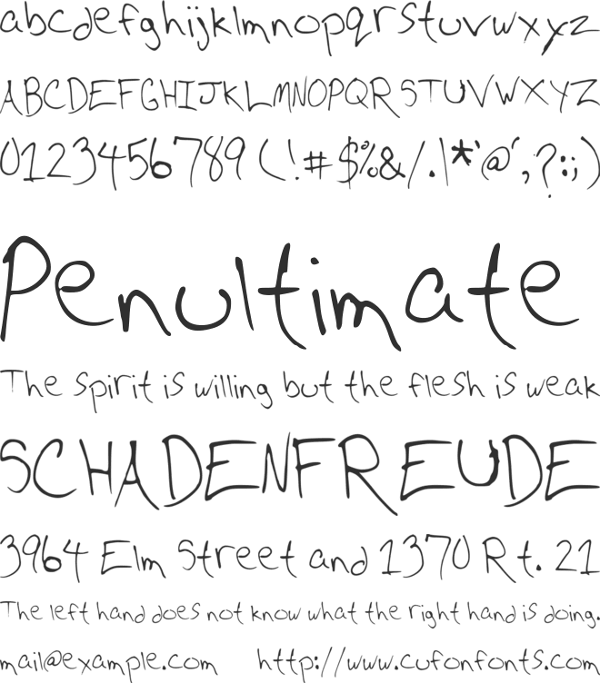 CD Writing font preview