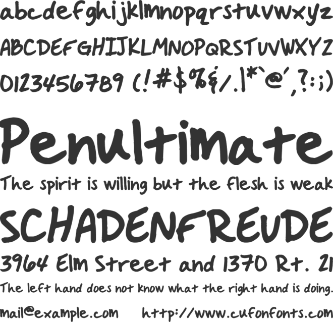 Handwritten Crystal font preview