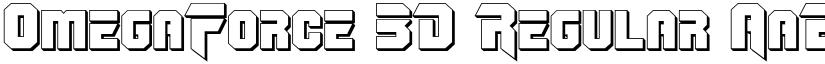 OmegaForce 3D Regular font