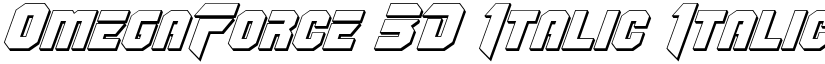OmegaForce 3D Italic Italic font