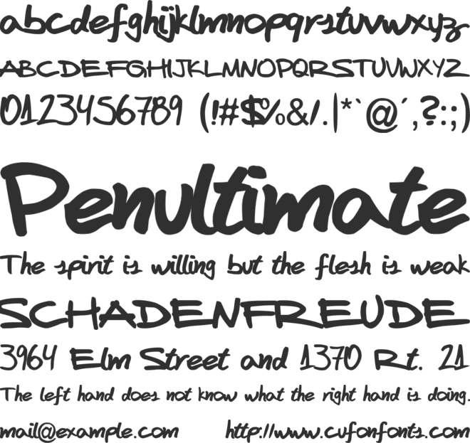 Fafers Handwriting font preview
