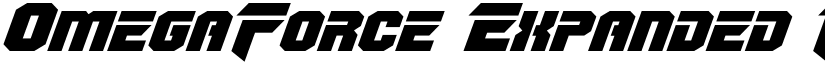 OmegaForce Expanded Italic Expanded Italic font