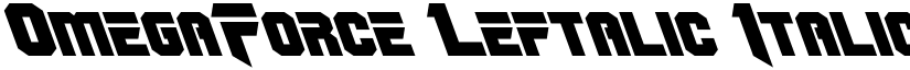 OmegaForce Leftalic Italic font
