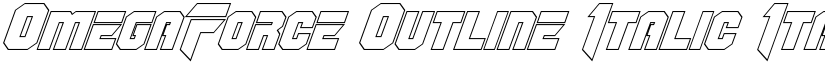 OmegaForce Outline Italic Italic font