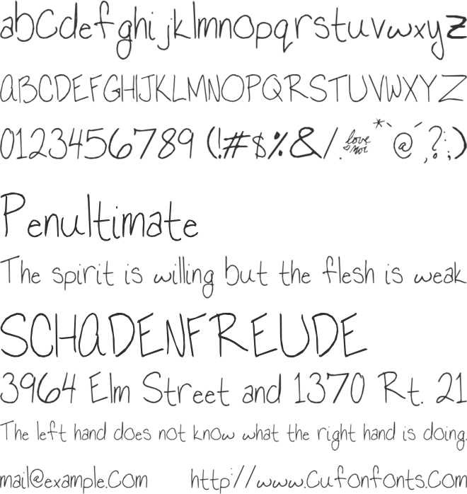 Love Moi font preview