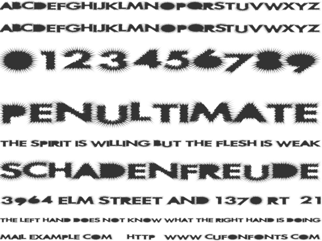 AlienFur font preview