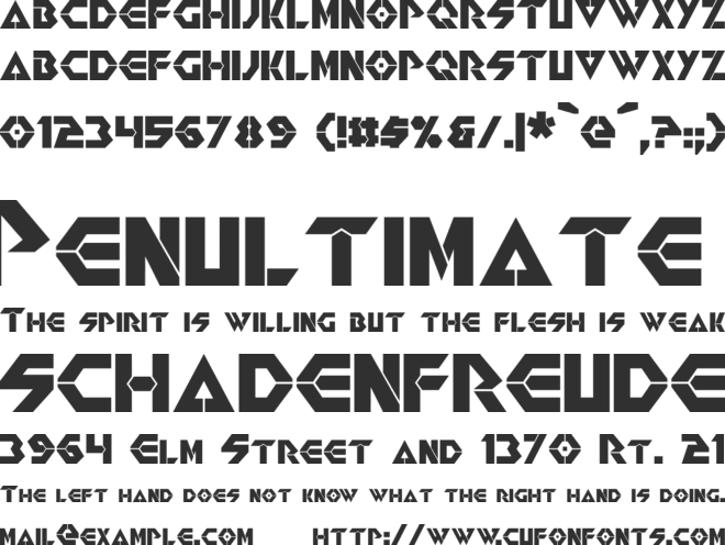 Renegade font preview