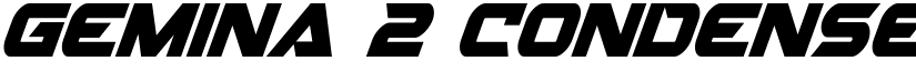 Gemina 2 Condensed Italic Condensed Italic font