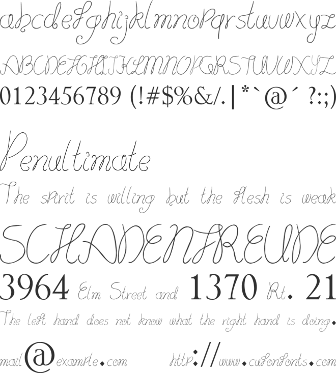 Lydeke Handwrithing font preview
