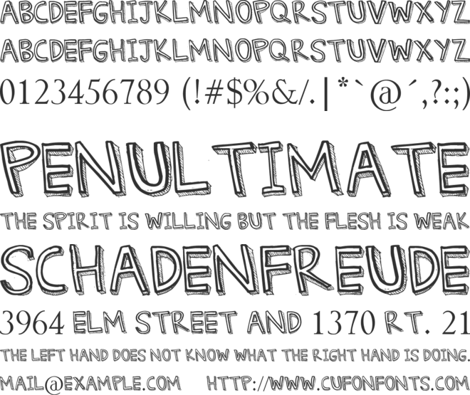 Denne Threedee font preview
