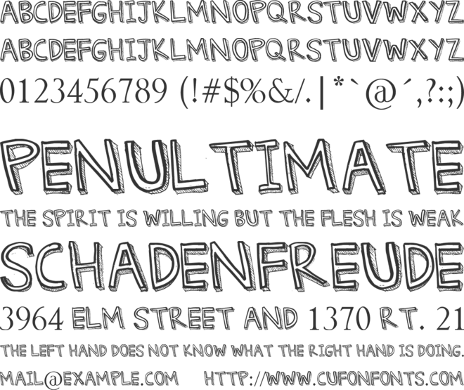 Denne Threedee font preview